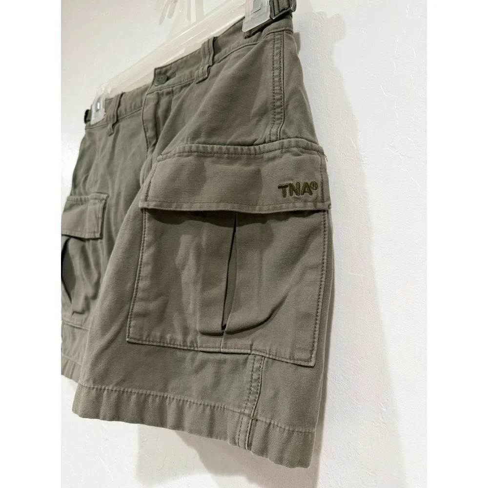 TNA Aritzia Surplus Division Cargo Mini Skirt Olive Green Utility Size 2